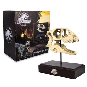 Jurassic World Velociraptor Skull Paperweight Replica | 8 Inches Tall