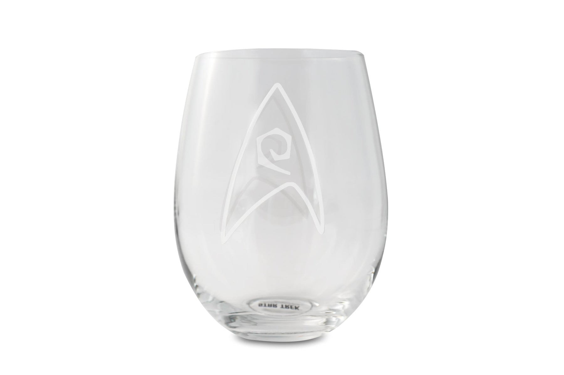 Star Trek Stemless Wine Glass Decorative Etched Engineering Emblem | Holds 20 Ounces