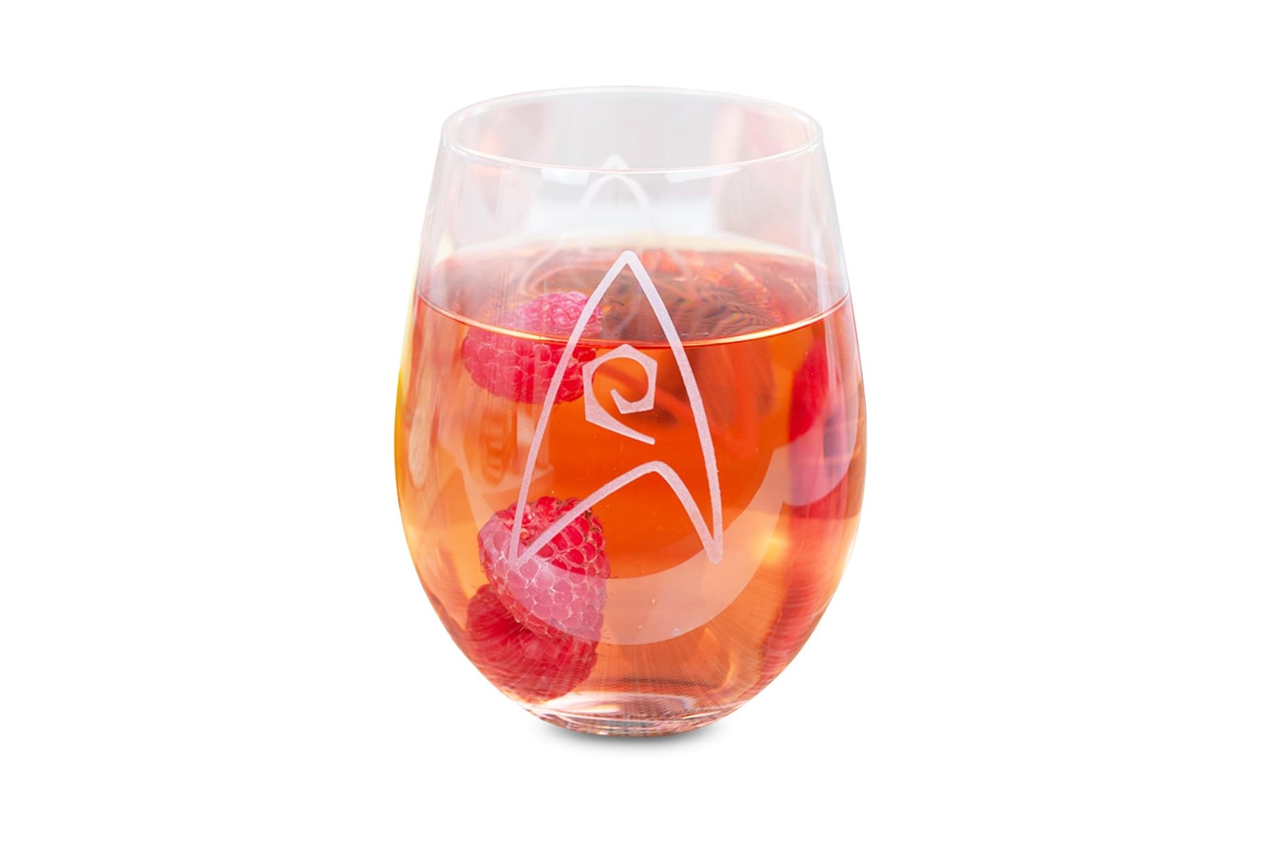 Star Trek Stemless Wine Glass Decorative Etched Engineering Emblem | Holds 20 Ounces