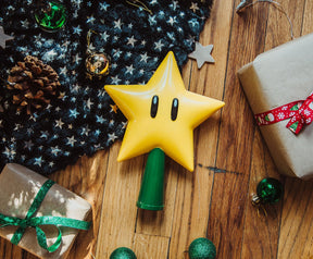 Super Mario Bros. 7-Inch Super Star Light-Up Holiday Tree Topper Decoration