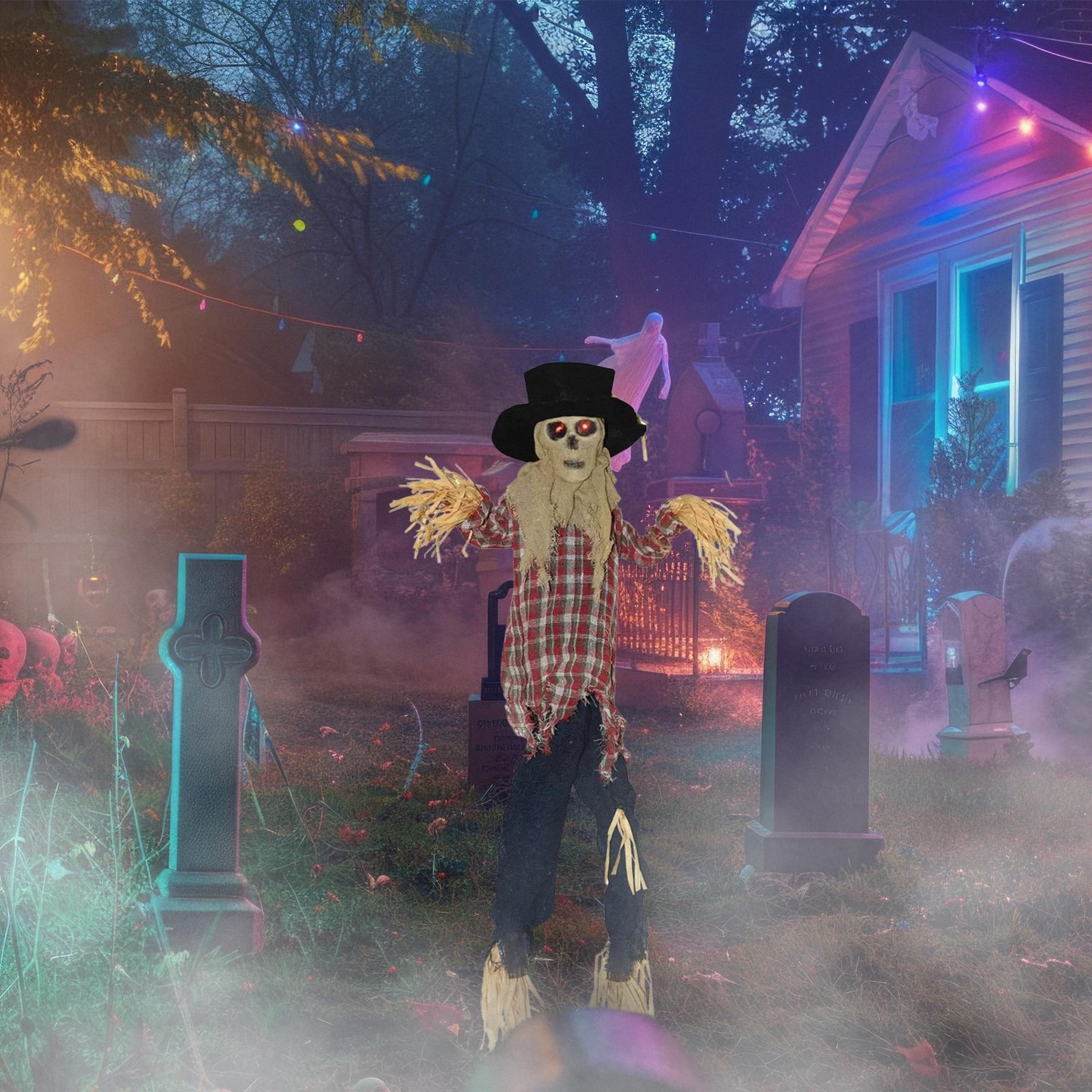 Sound Activated Kicking Scarecrow Halloween Decoration