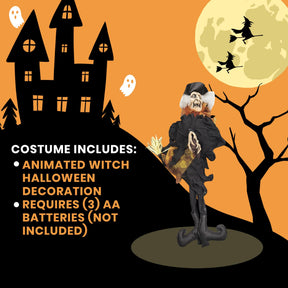 36 Inch Animated Witch Halloween Decoration