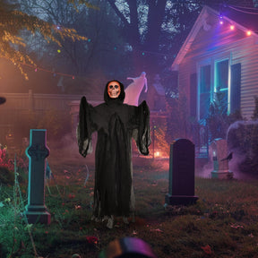 4 Foot Light-Up Skull Reaper Halloween Decoration