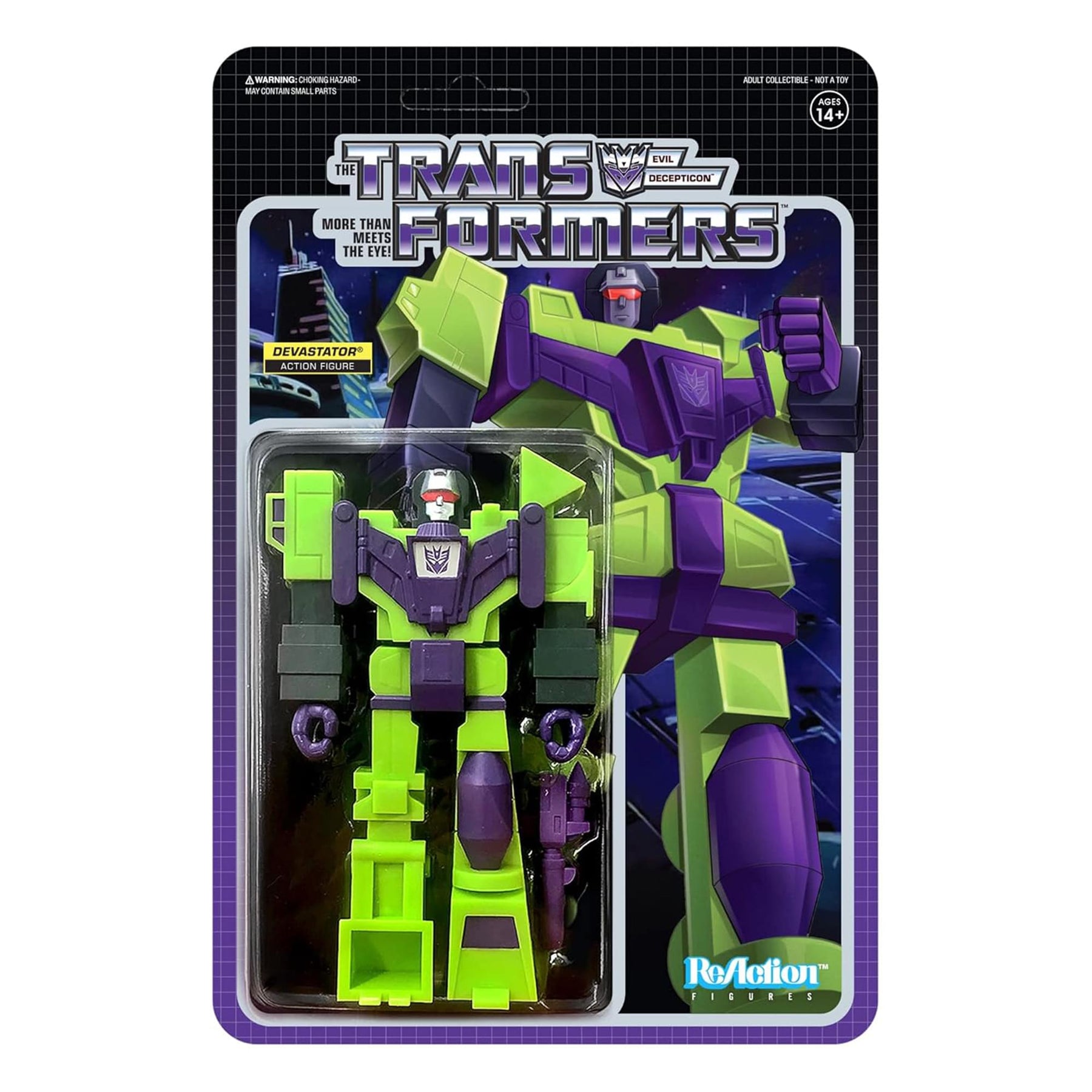 Transformers Super7 6 Inch ReAction Figure | Evil Decepticon Devastator