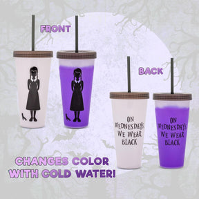 Wednesday "We Wear Black" Color-Changing Plastic Tumbler