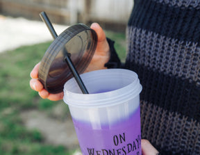 Wednesday "We Wear Black" Color-Changing Plastic Tumbler