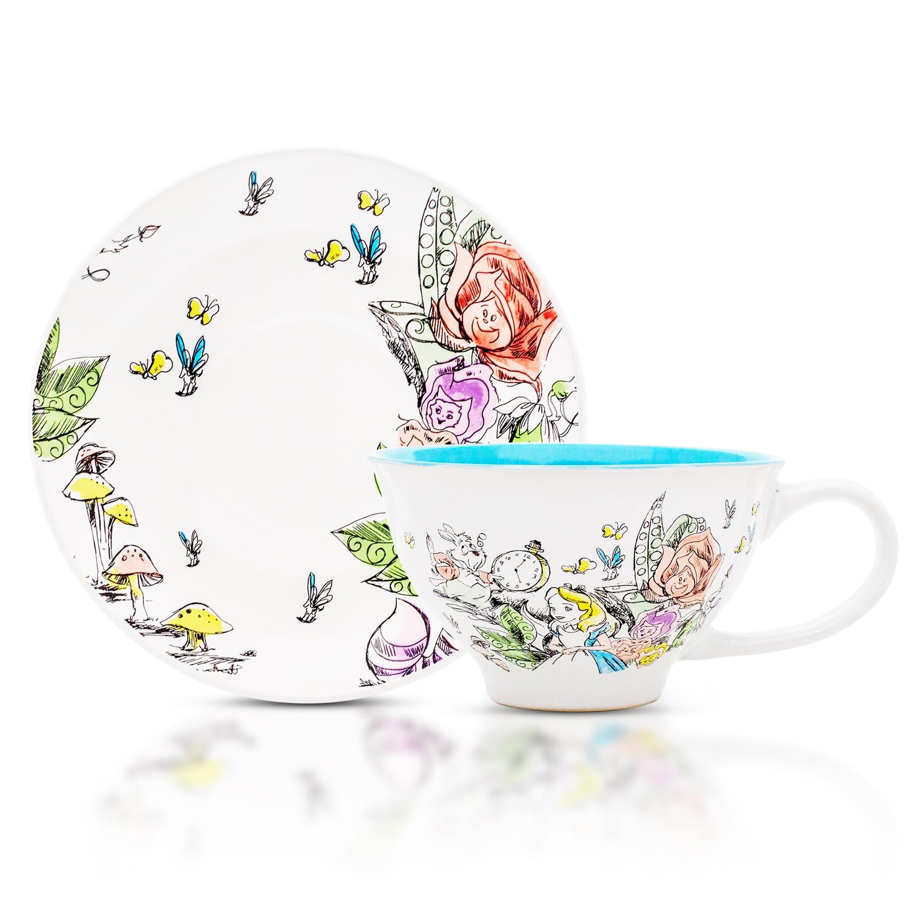 Whimsical Tea Set with Alice in Wonderland