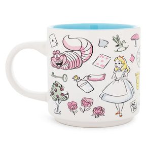 Disney Alice In Wonderland Icons Single Stackable Ceramic Mug | Holds 13 Ounces