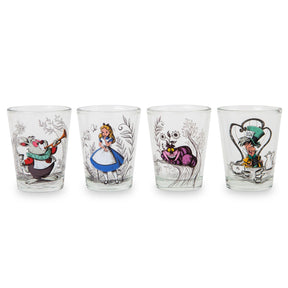 Disney Alice in Wonderland Character Scenes Mini Shot Glasses | Set of 4