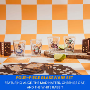 Disney Alice in Wonderland Character Scenes Mini Shot Glasses | Set of 4