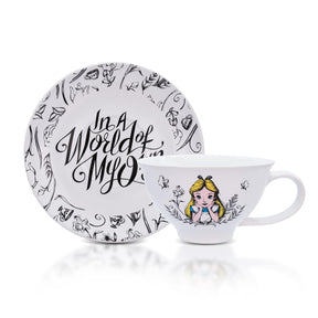 Disney Alice In Wonderland "World of My Own" Ceramic Teacup and Saucer Set