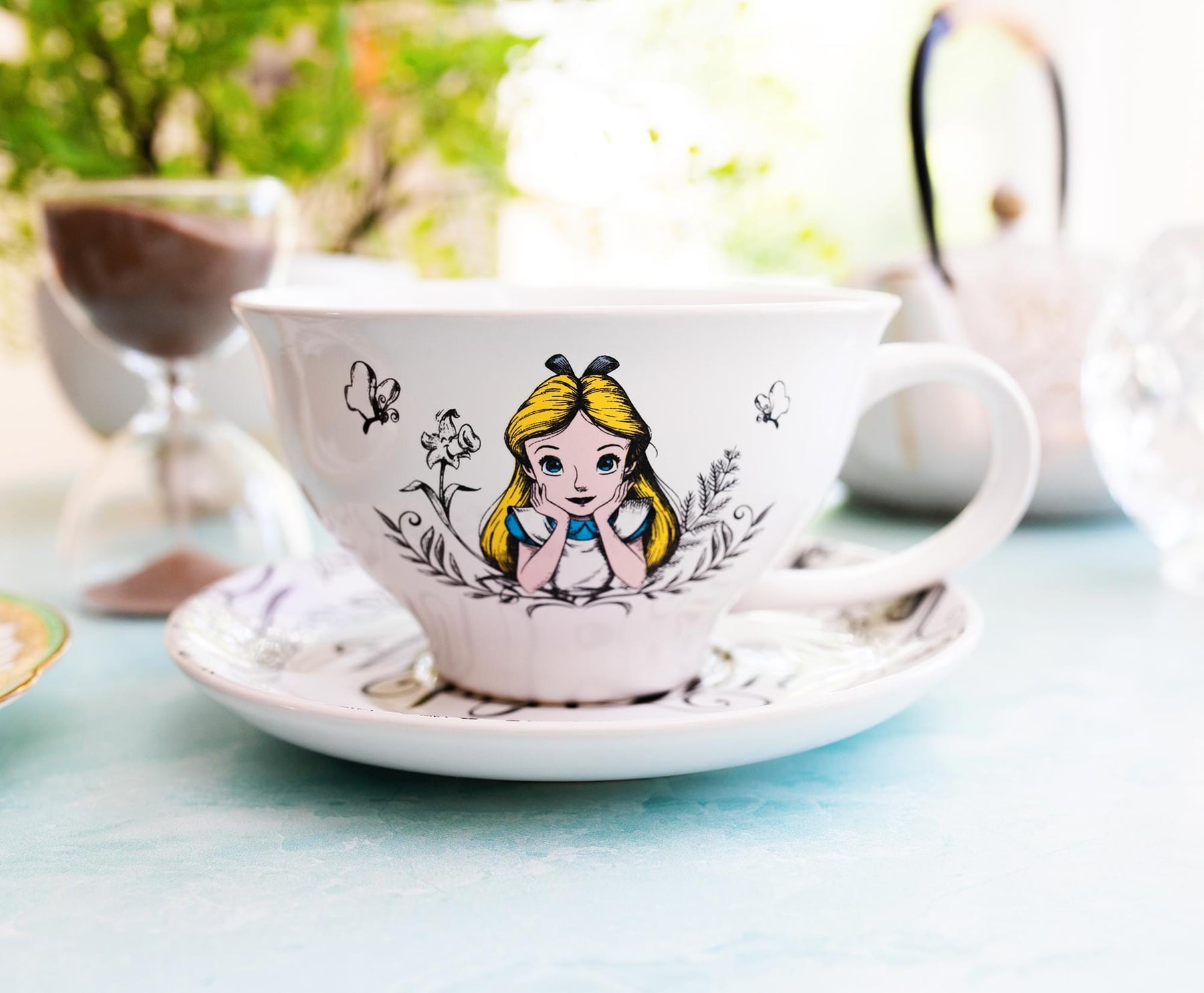 Disney Alice In Wonderland "World of My Own" Ceramic Teacup and Saucer Set