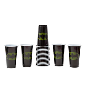 DC Comics Batman Logo 18-Ounce Disposable Plastic Party Cups | Set of 20