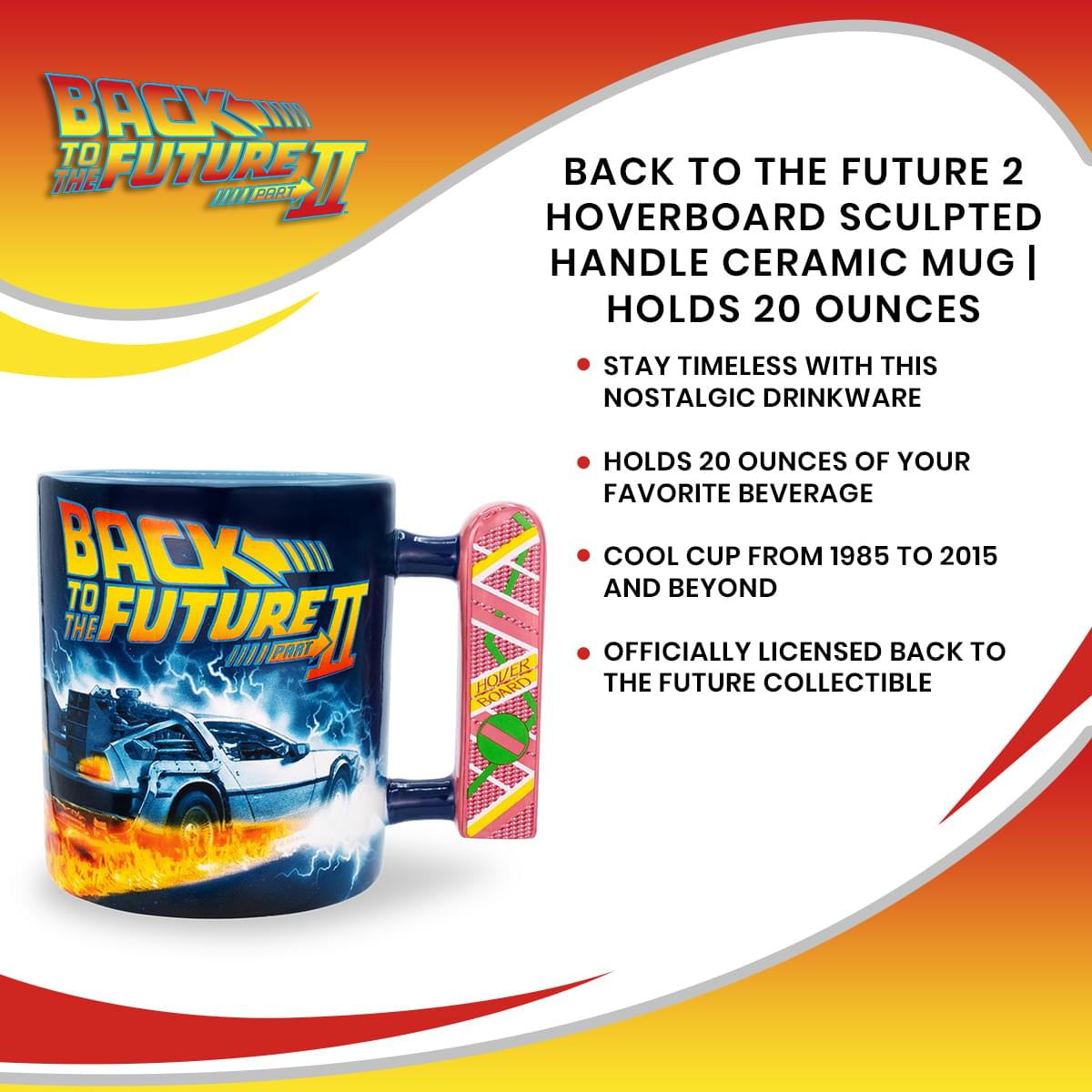 Back To The Future 2 Hoverboard Sculpted Handle Ceramic Mug | Holds 20 Ounces