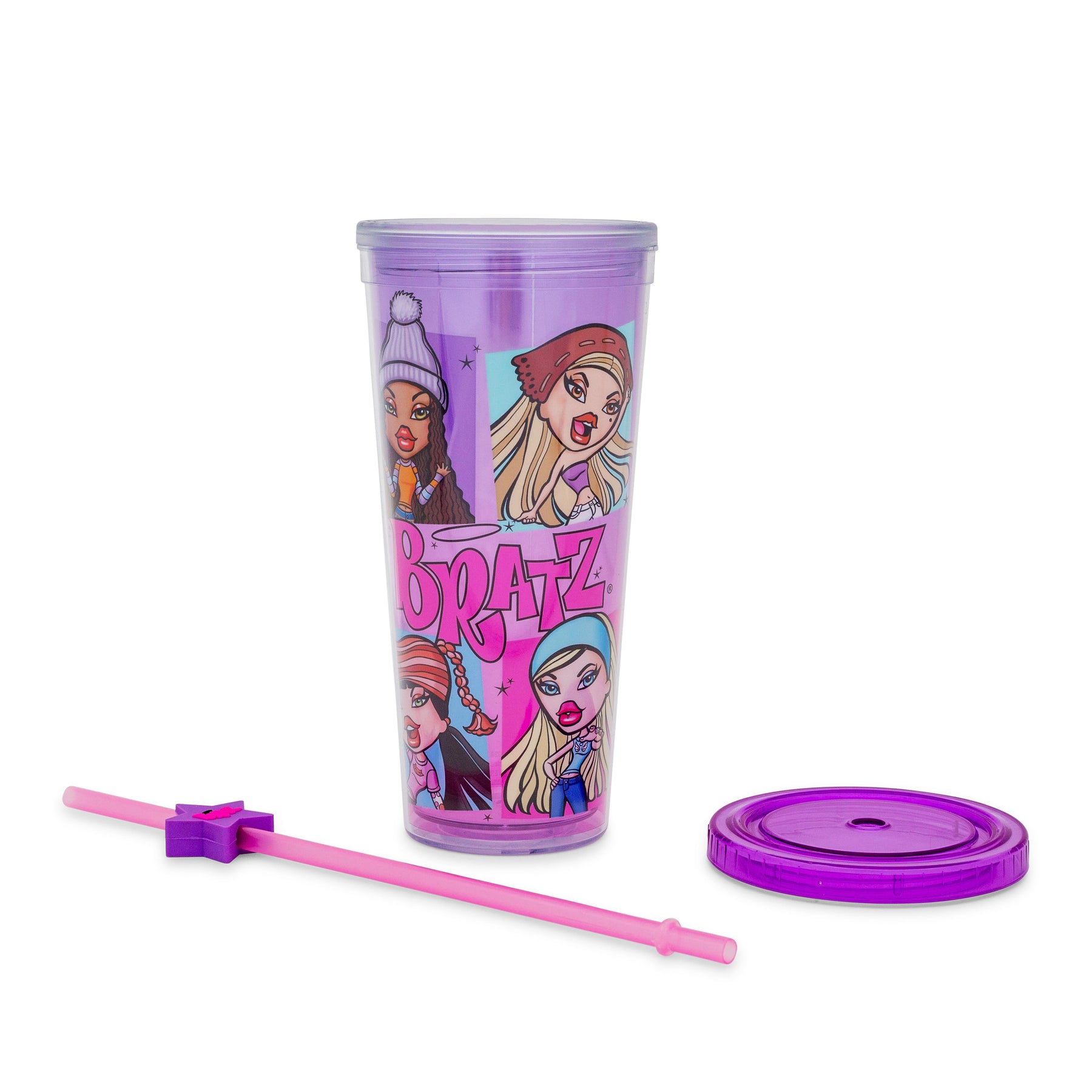 Bratz Carnival Cup With Lid and Straw Topper Charm | Holds 24 Ounces