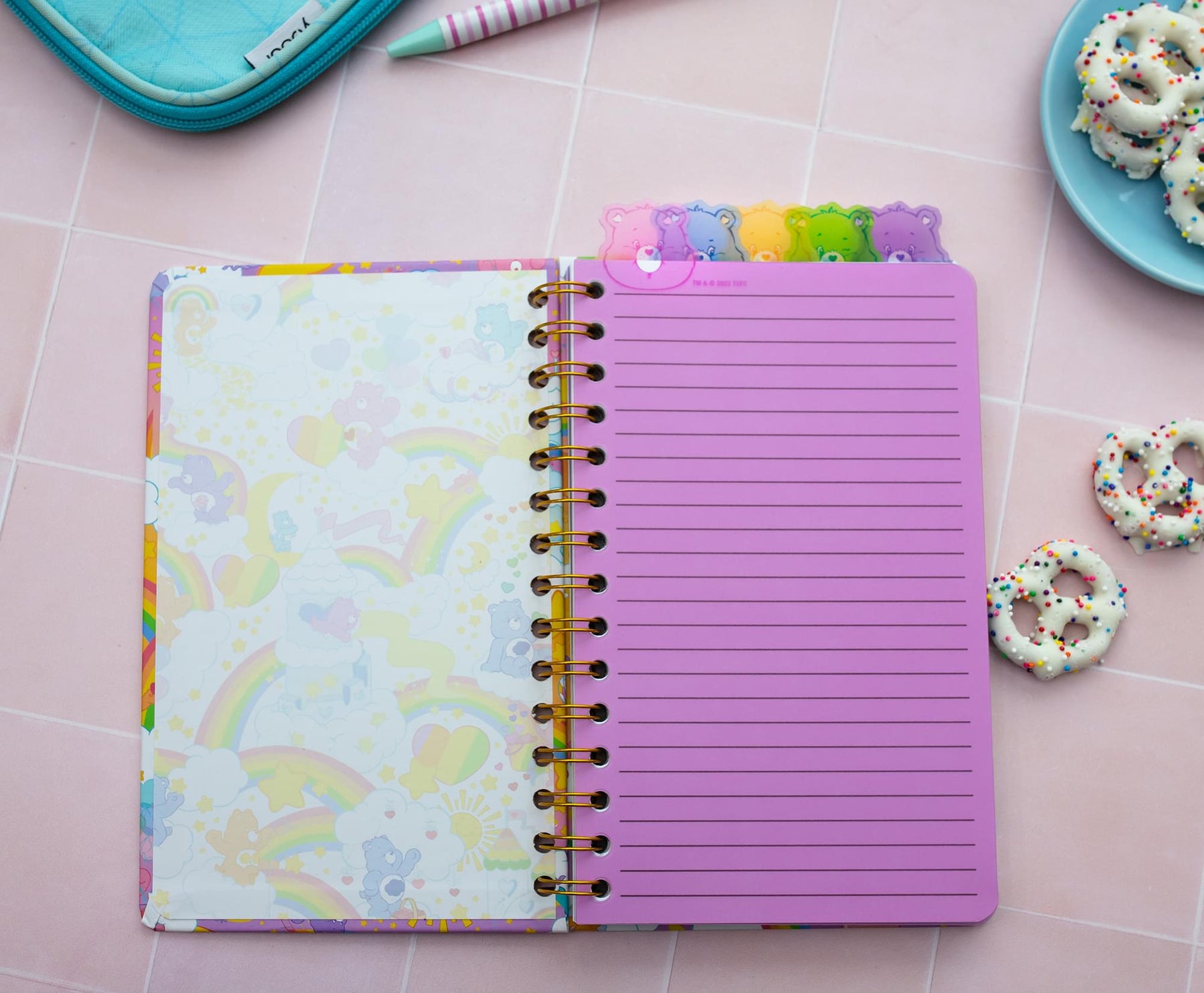 Care Bears Rainbows 5-Tab Spiral Notebook With 75 Sheets