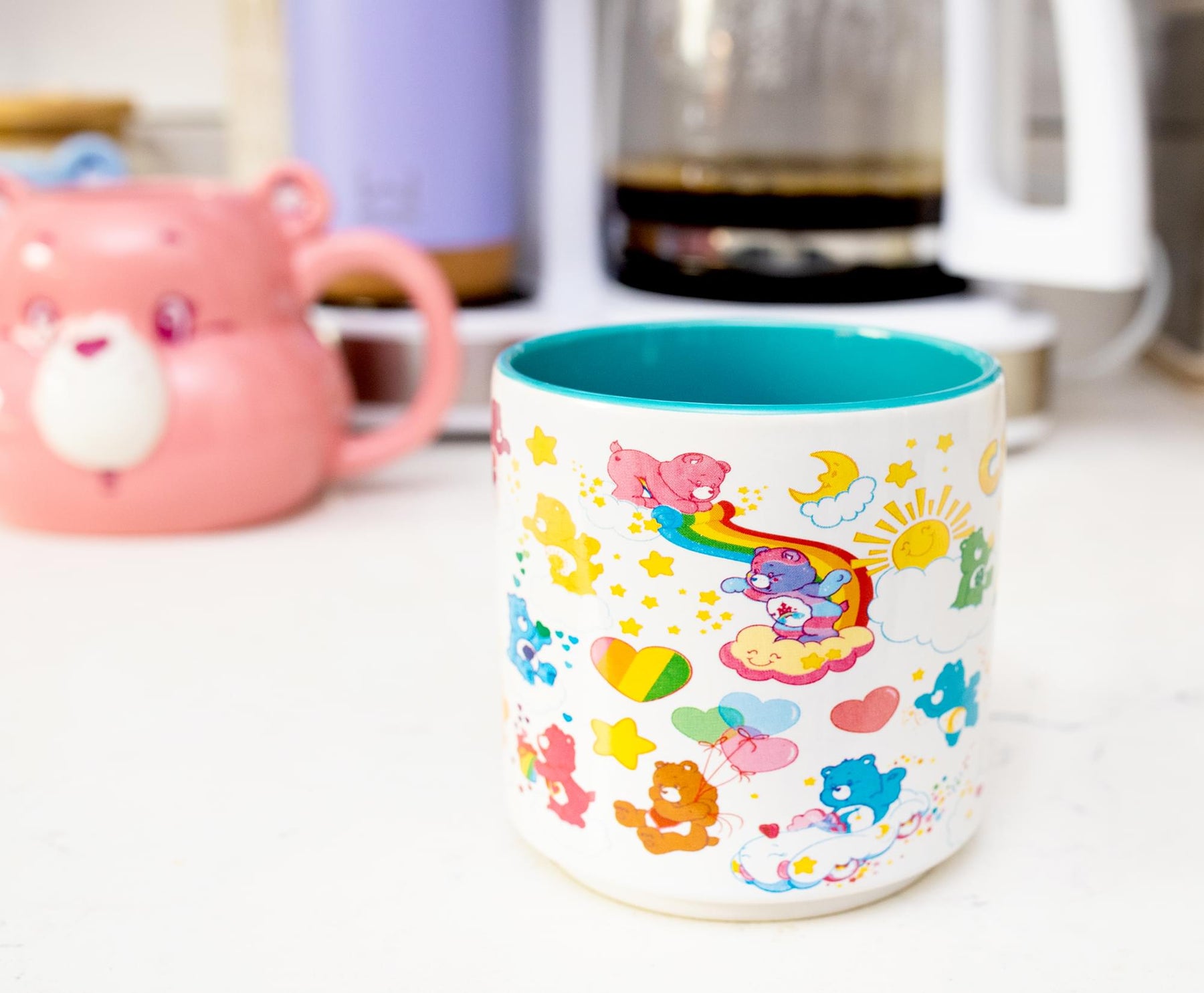 Care Bears "Care-A-Lot"  Allover Icons Ceramic Coffee Mug | Holds 13 Ounces