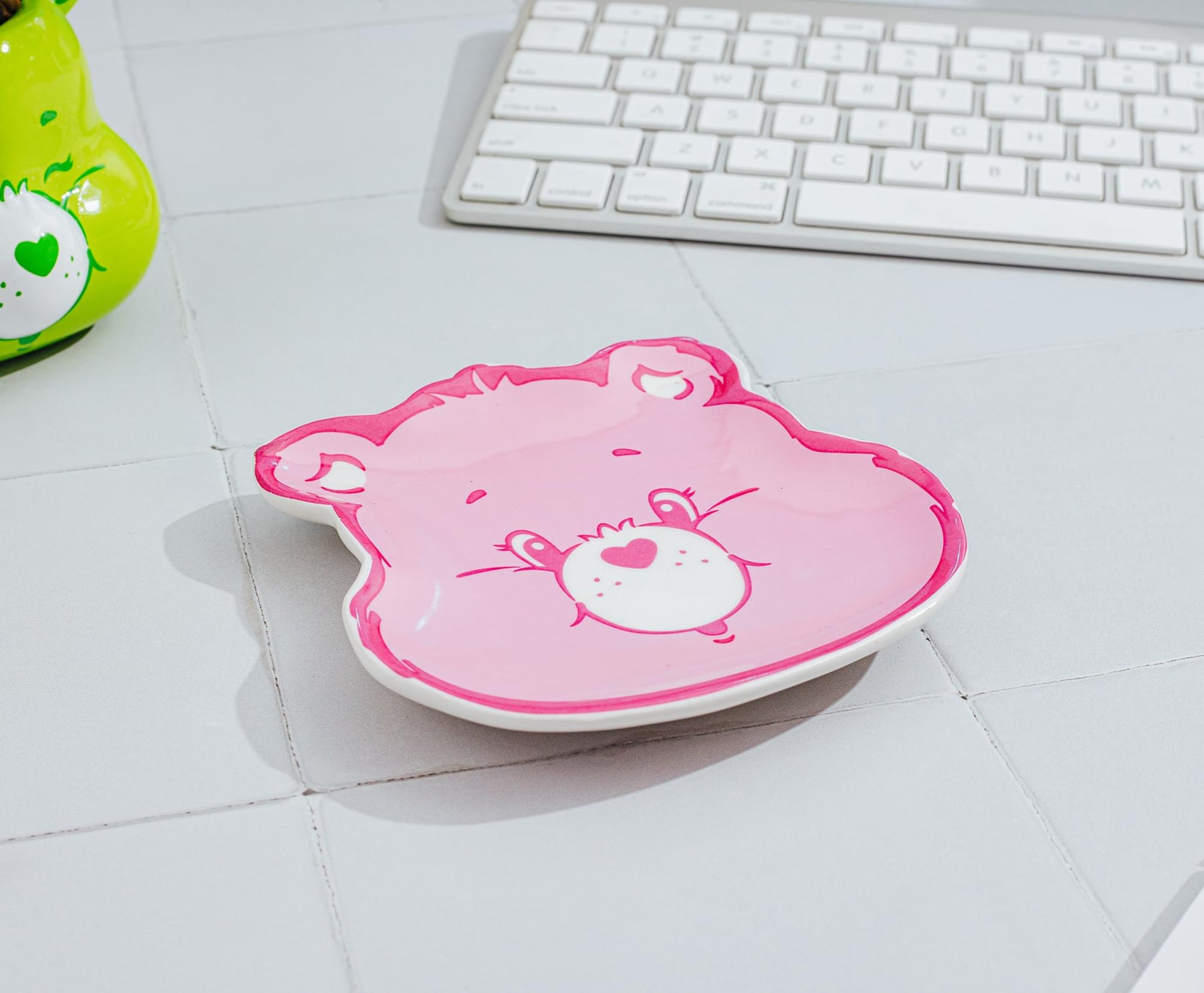 Care Bears Cheer Bear Face Sculpted Ceramic Trinket Tray Dish