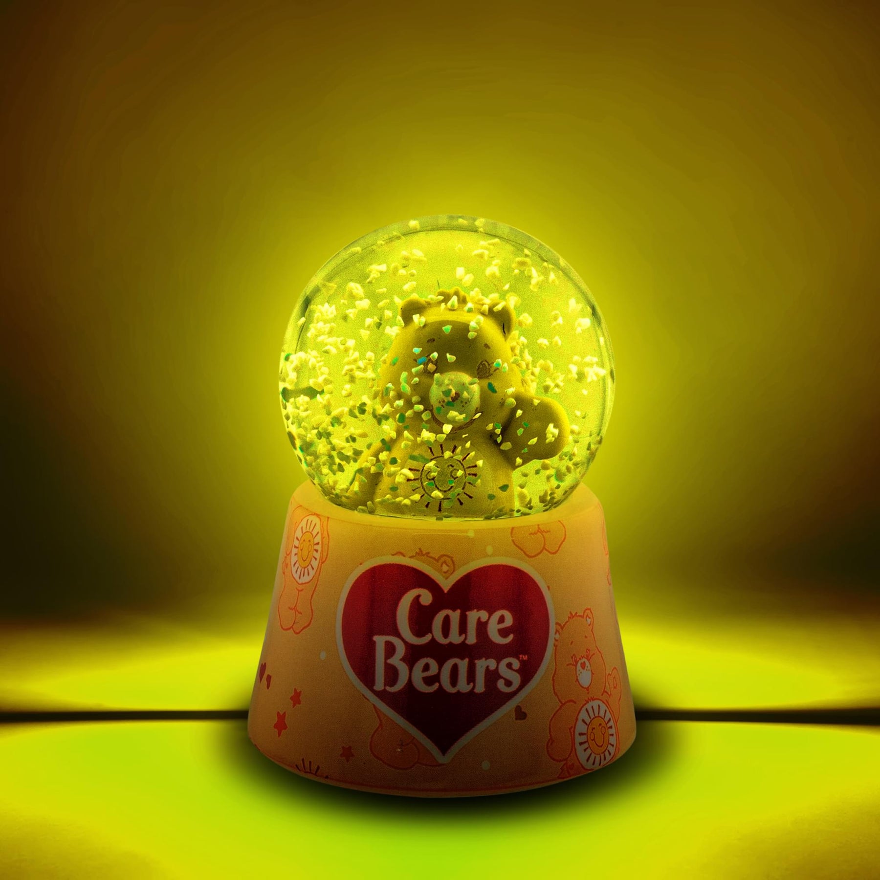 Care Bears Funshine Bear Mini Light-Up Snow Globe | 3 Inches Tall