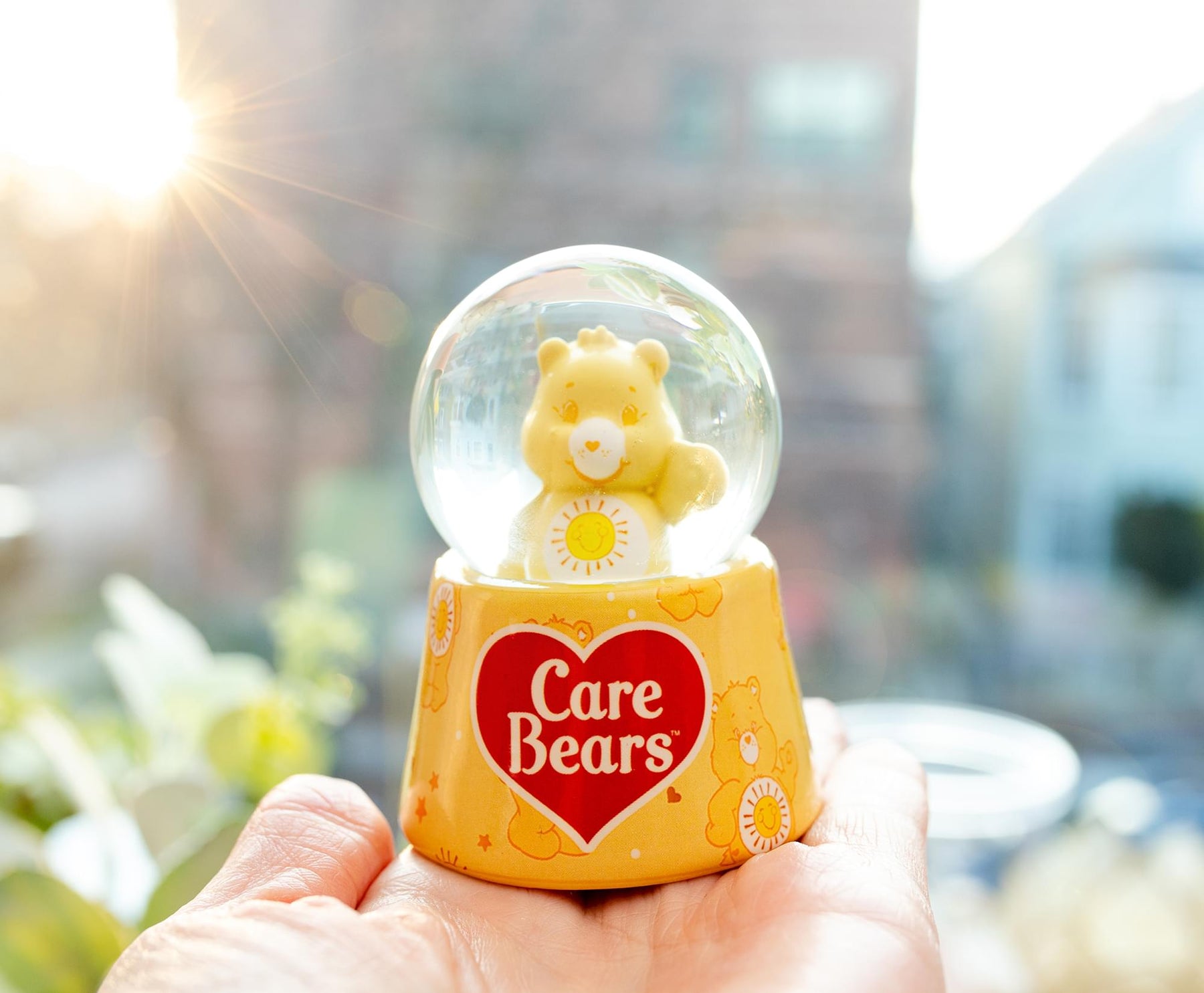 Care Bears Funshine Bear Mini Light-Up Snow Globe | 3 Inches Tall