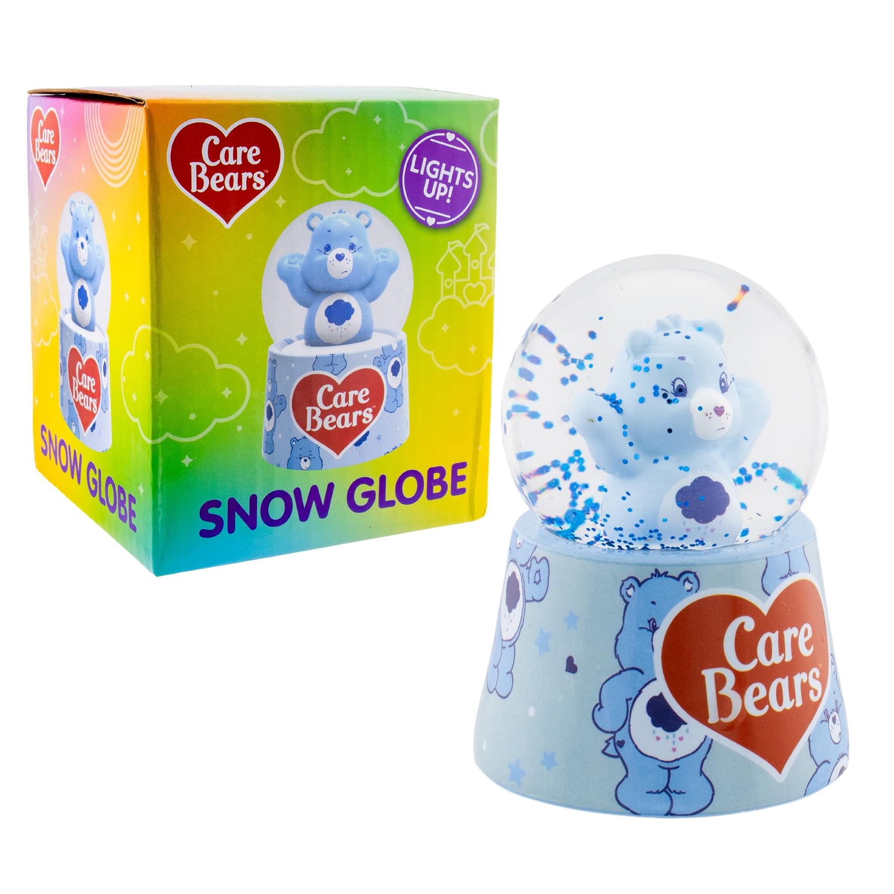 Care Bears Grumpy Bear Mini Light-Up Snow Globe | 3 Inches Tall