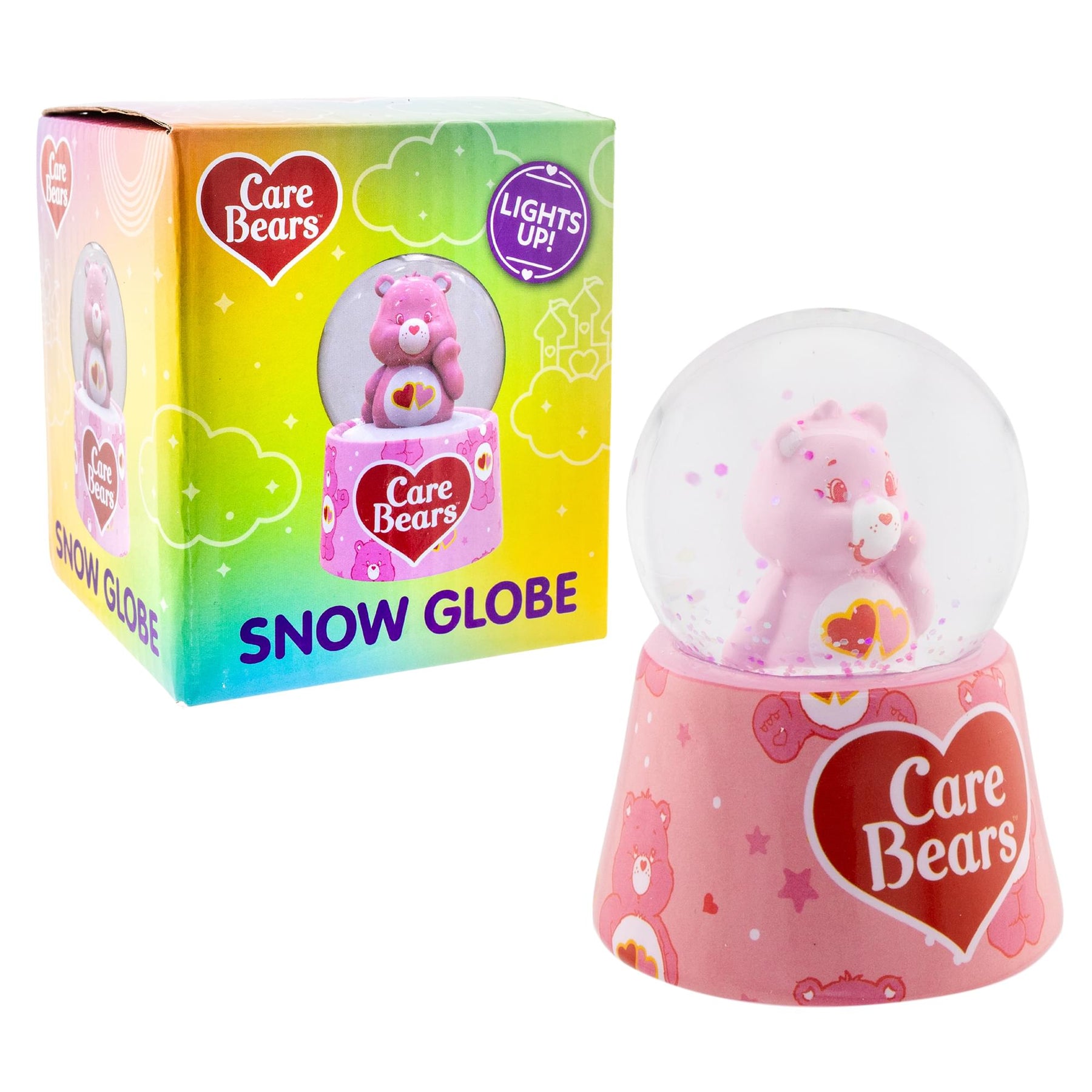 Care Bears Love-A-Lot Bear Mini Light-Up Snow Globe | 3 Inches Tall