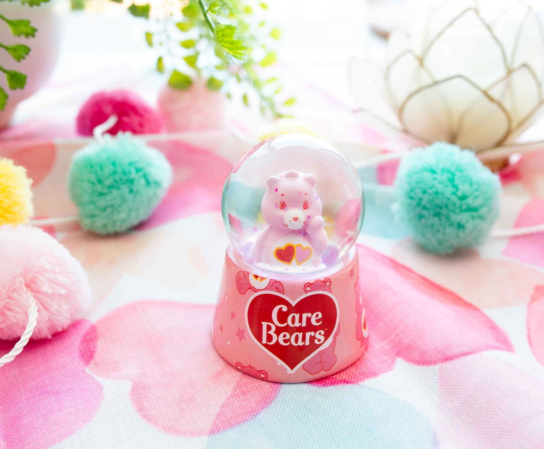 Care Bears Love-A-Lot Bear Mini Light-Up Snow Globe | 3 Inches Tall