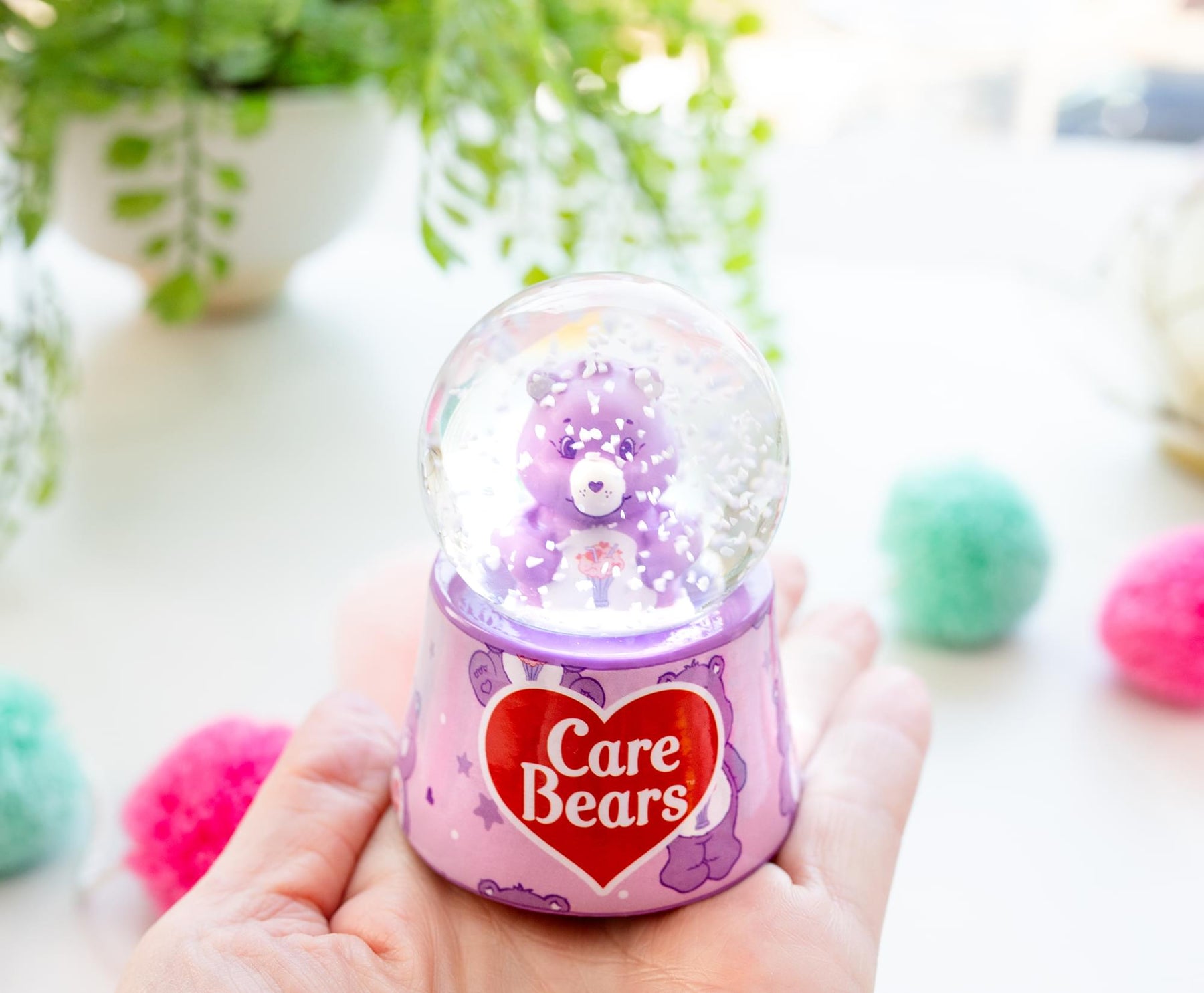 Care Bears Share Bear Mini Light-Up Snow Globe | 3 Inches Tall