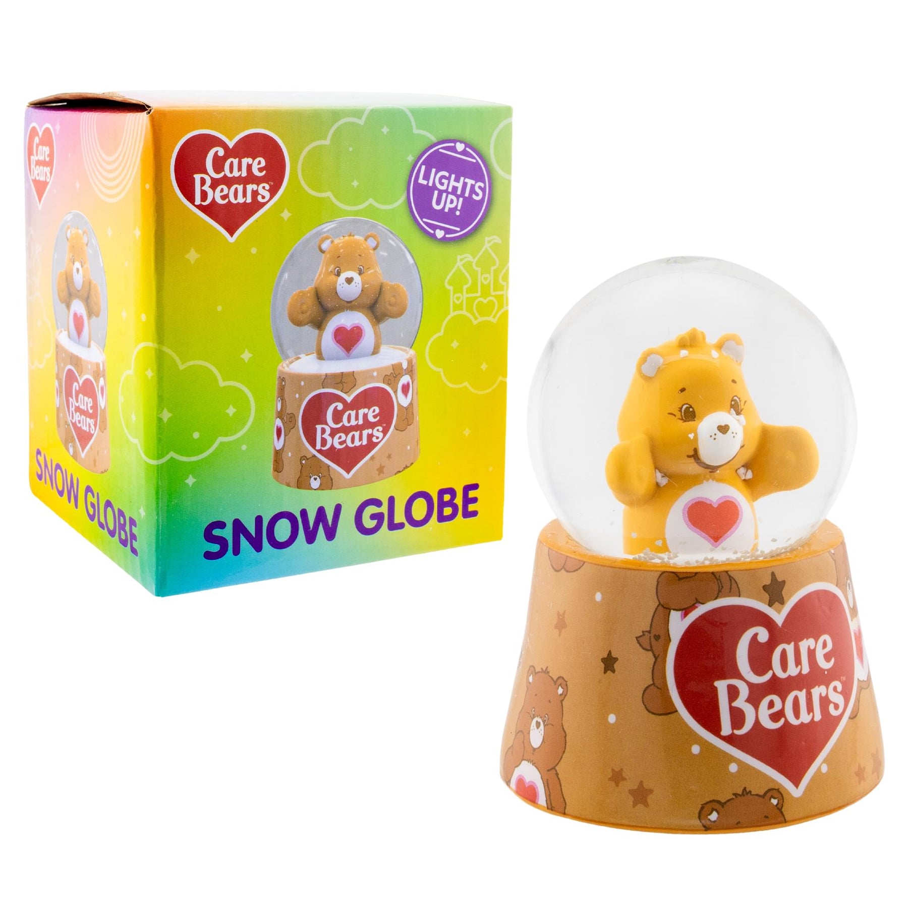 Care Bears Tenderheart Bear Mini Light-Up Snow Globe | 3 Inches Tall