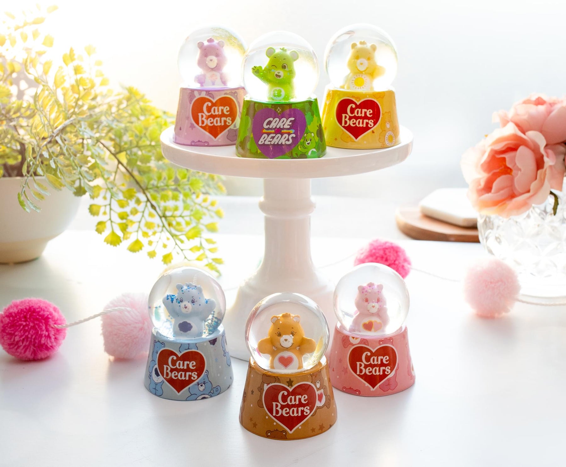 Care Bears Tenderheart Bear Mini Light-Up Snow Globe | 3 Inches Tall