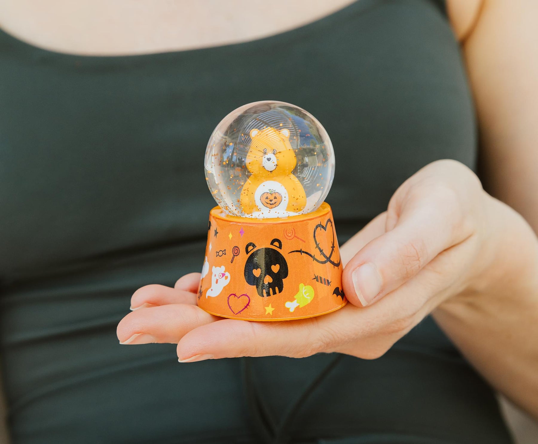 Care Bears Trick-Or-Sweet Bear Mini Light-Up Snow Globe | 3 Inches Tall