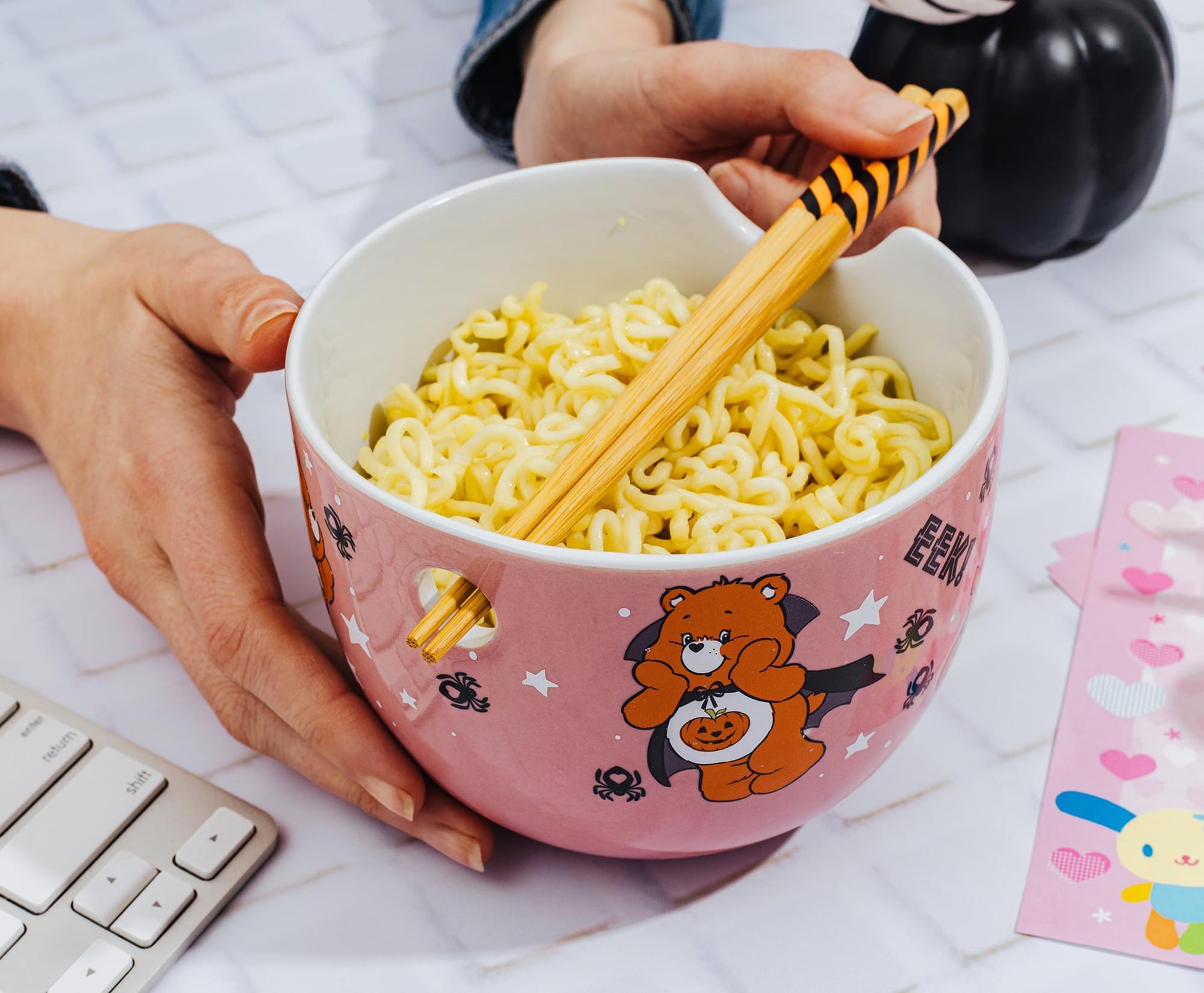 Care Bears Trick-or-Sweet Bear 20-Ounce Ceramic Ramen Bowl With Chopsticks