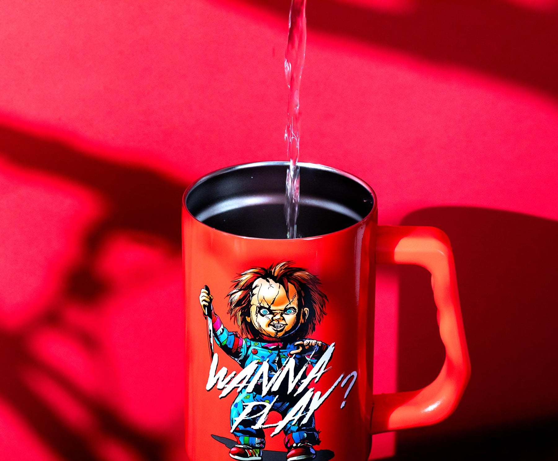 Child's Play Chucky "Wanna Play?" Red Stainless Steel Tumbler | Holds 40 Ounces