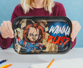 Child's Play Chucky "Wanna Play?" Tin Tray | 11 x 7 Inches