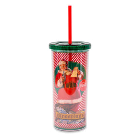 Coca-Cola Santa Claus Holidays Carnival Cup With Lid and Straw | Holds 20 Ounces