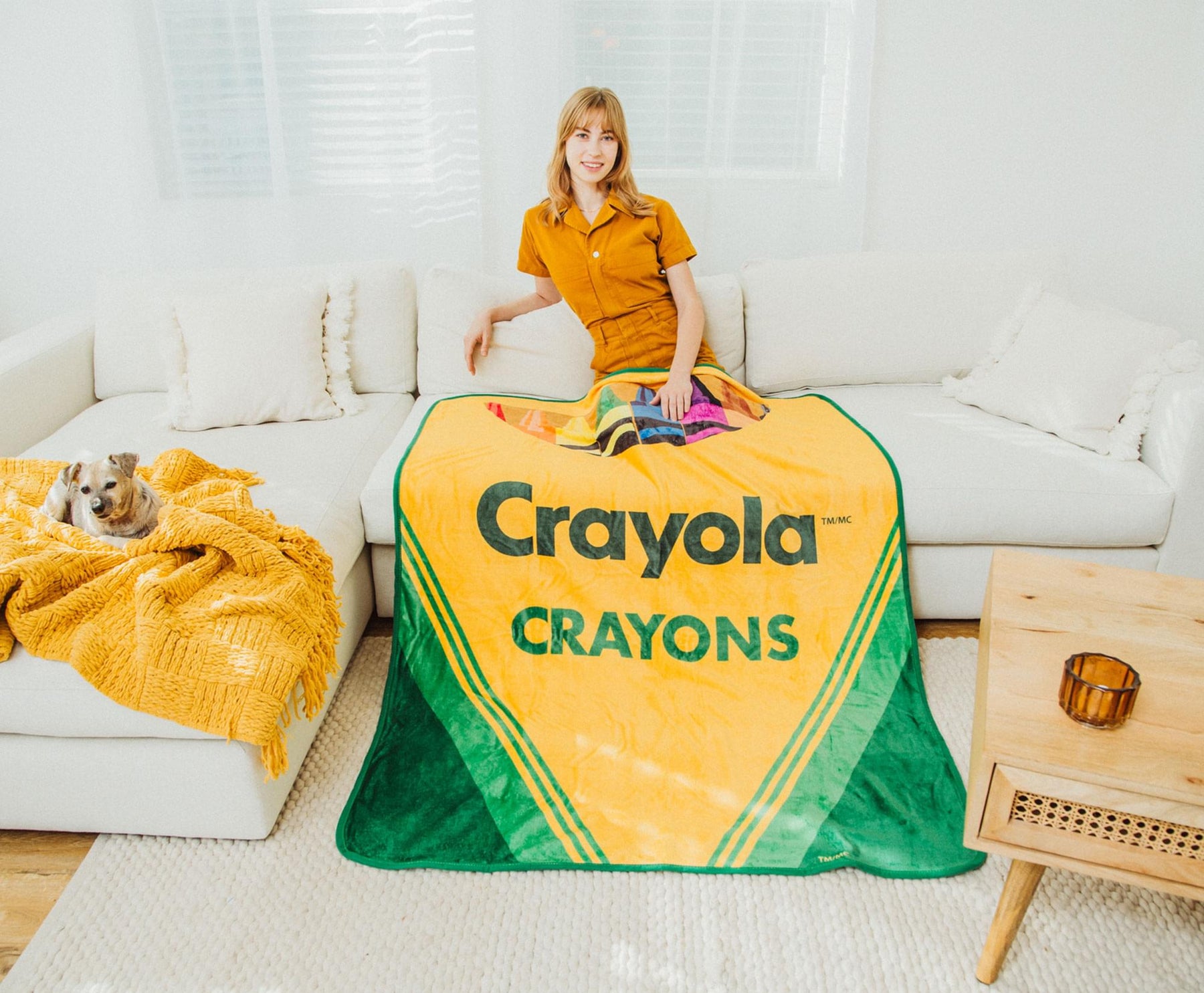 Crayola Crayon Box Retro Fleece Throw Blanket | 45 x 60 Inches