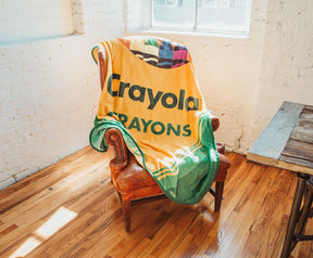 Crayola Crayon Box Retro Fleece Throw Blanket | 45 x 60 Inches