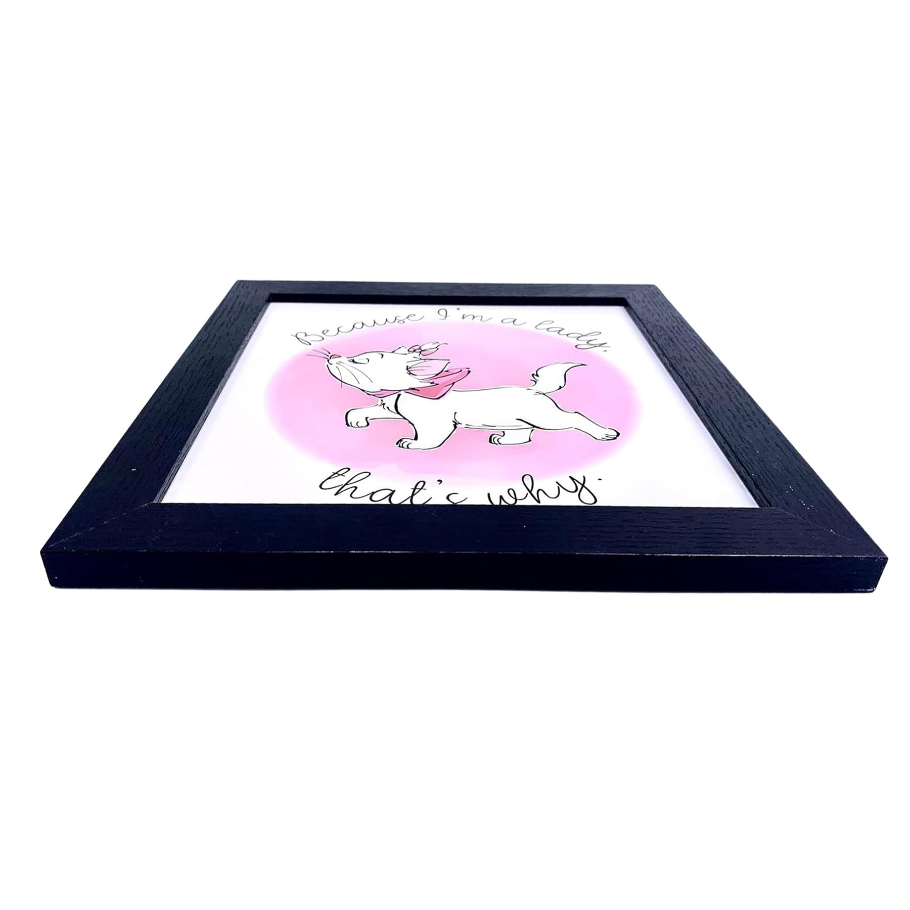 Disney Aristocats Marie "Because I'm A Lady" 12 x 12 Inch Framed MDF Wall Art