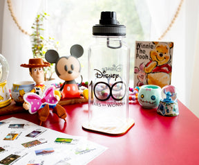 Disney 100 Years of Wonder 32-Ounce Twist Spout Water Bottle and Sticker Set