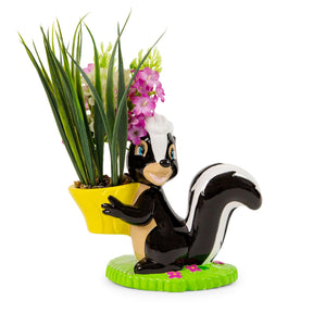 Disney Bambi Flower Skunk 6-Inch Ceramic Planter With Artificial Succulent