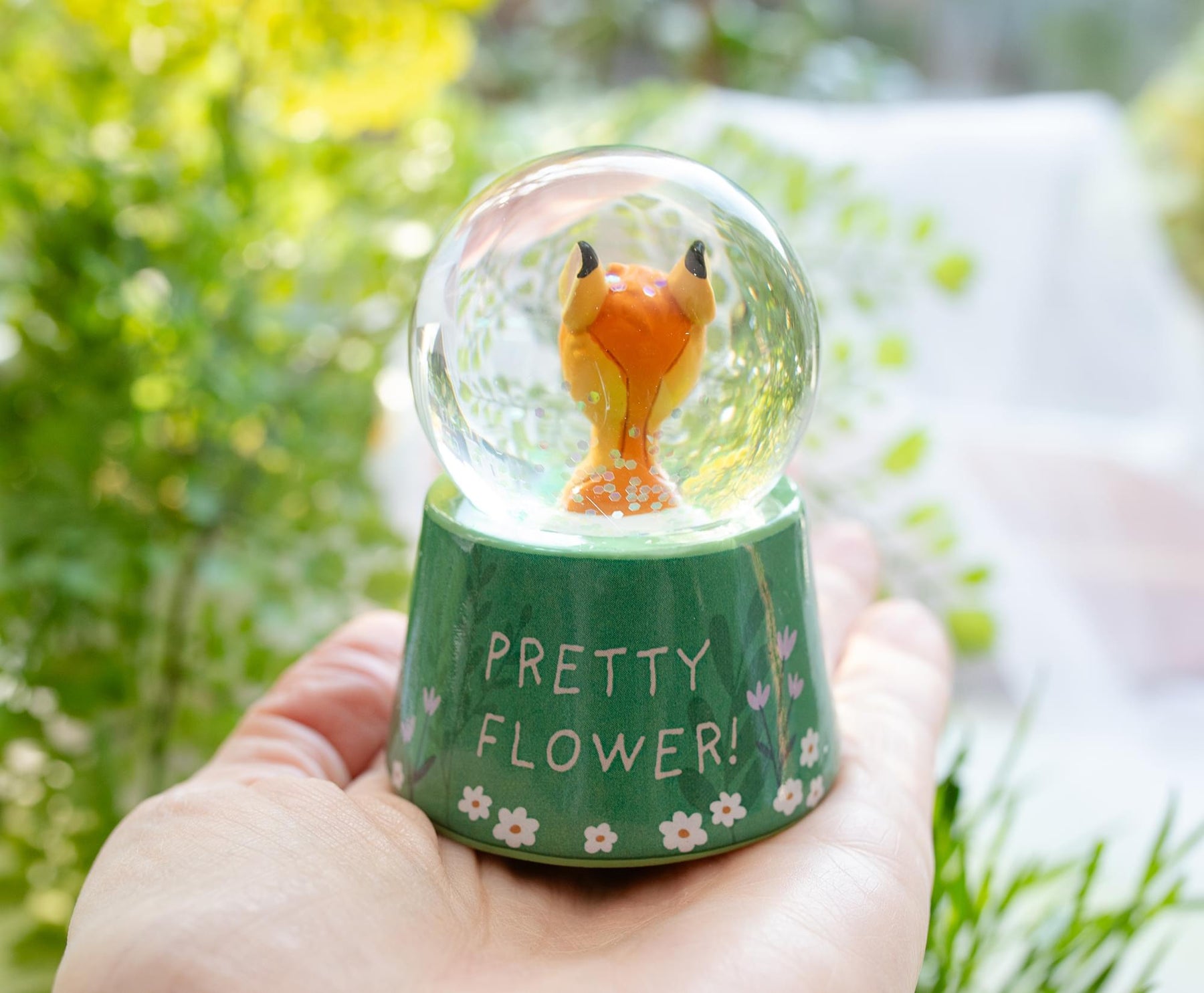 Disney Bambi "Pretty Flower" Mini Light-Up Snow Globe | 3 Inches Tall