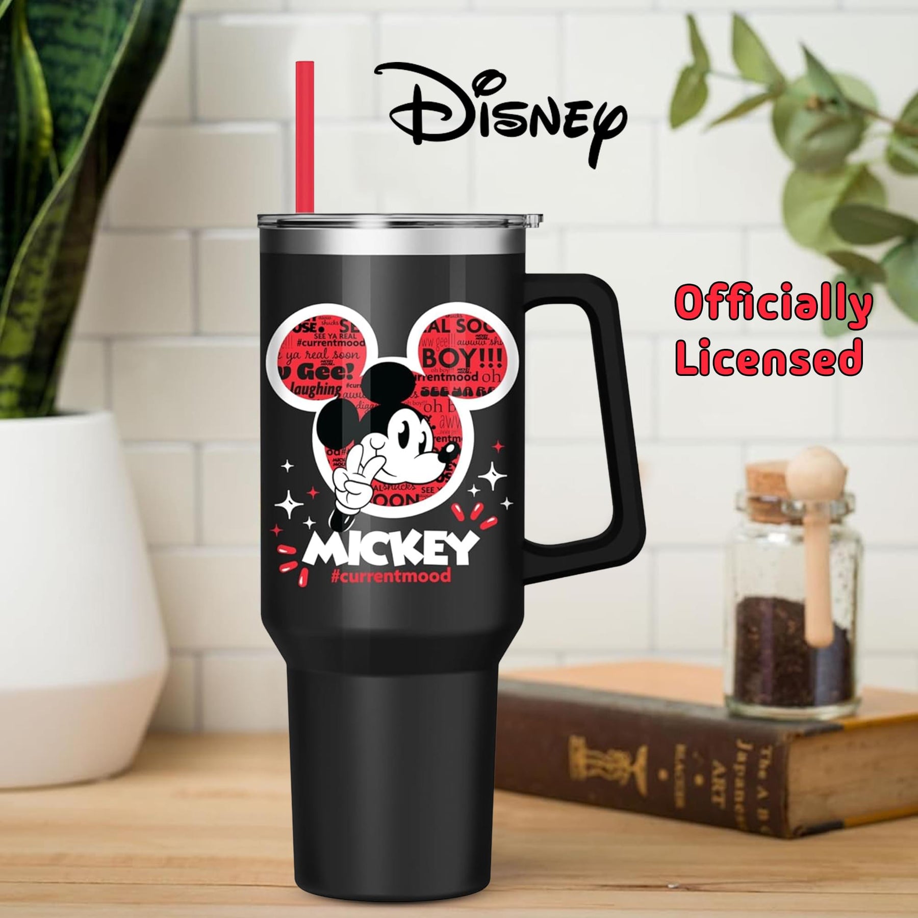 Disney Mickey Mouse "Current Mood" Stainless Steel Tumbler | Holds 40 Ounces