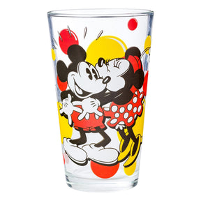 Disney Mickey & Minnie Kiss Dots 16oz Pint Glass