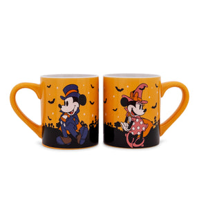 Disney Halloween Mickey and Minnie Mouse 14-Ounce Ceramic Mugs | Set of 2