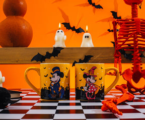 Disney Halloween Mickey and Minnie Mouse 14-Ounce Ceramic Mugs | Set of 2