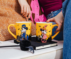 Disney Halloween Mickey and Minnie Mouse 14-Ounce Ceramic Mugs | Set of 2