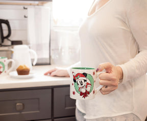 Mickey and Minnie Mouse Holiday Mugs, Set of 2 | Each Holds 14 Ounces