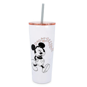 Disney Minnie & Mickey Kiss Hearts Stainless Steel Tumbler | Holds 22 Ounces