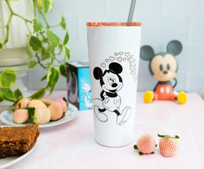 Disney Minnie & Mickey Kiss Hearts Stainless Steel Tumbler | Holds 22 Ounces