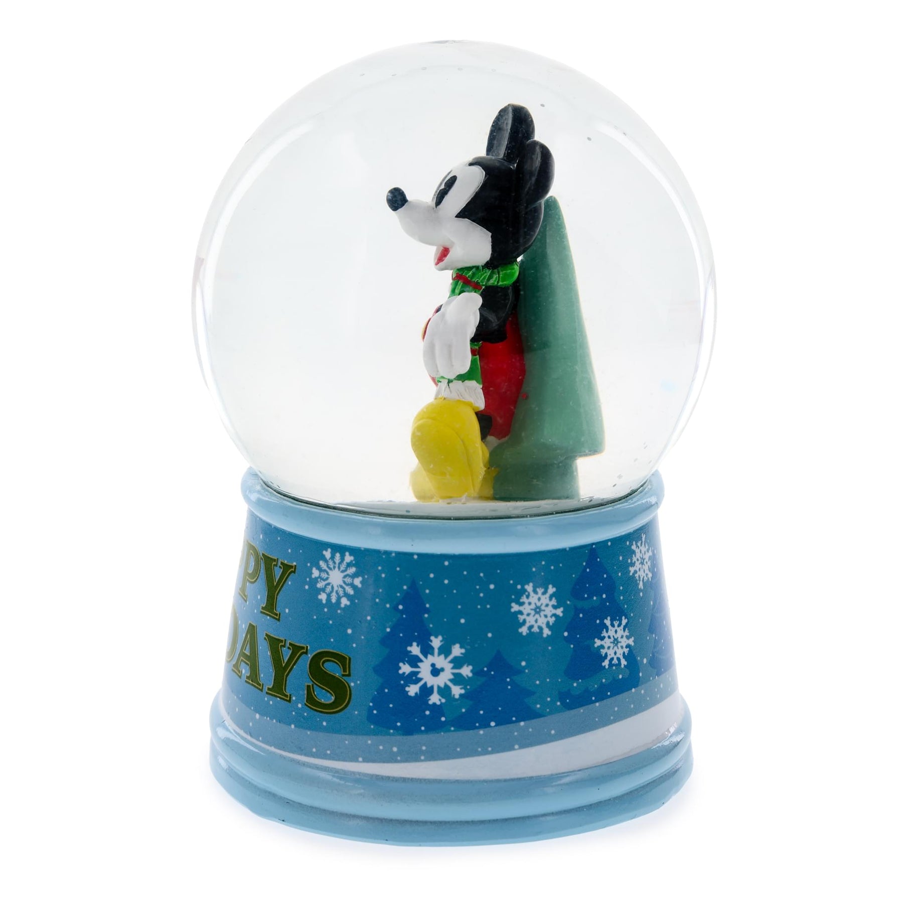 Disney Mickey Mouse "Happy Holidays" Light-Up Snow Globe | 6 Inches Tall